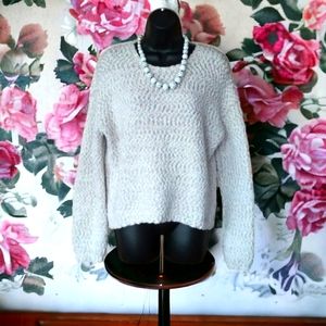 Kaisely/Anthropologie Textured Cream Colored Sweater Women's Size M Pull…